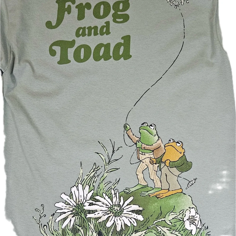 Frog & Toad Kite T-Shirt Mens Small Mint Green Graphic Tee Retro Book Cartoon - Picture 6 of 6